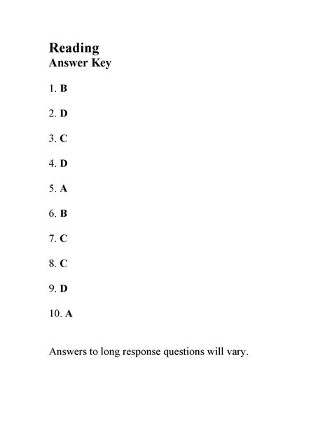 Read Online Reading Test With Answer Key 