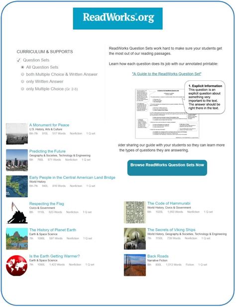 Read Readworks Answer Key The First American 