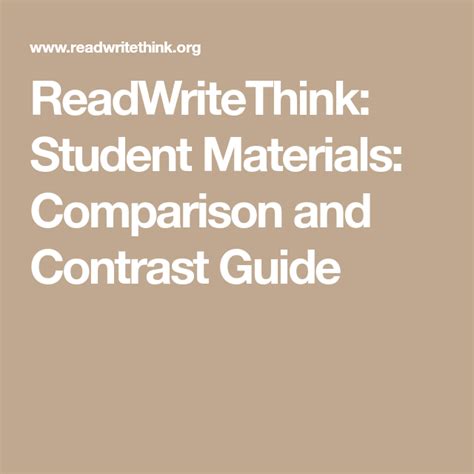 Readwritethink Student Materials Comparison And Contrast Guide Comparison And Contrast Paragraph Exercises - Comparison And Contrast Paragraph Exercises