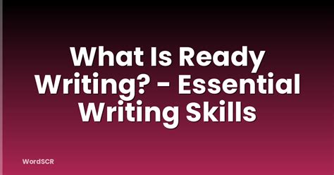Ready For Writing
