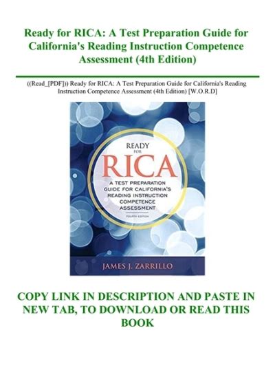 Read Ready For Revised Rica A Test Preparation Guide California 