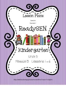 readygen kindergarten lessons