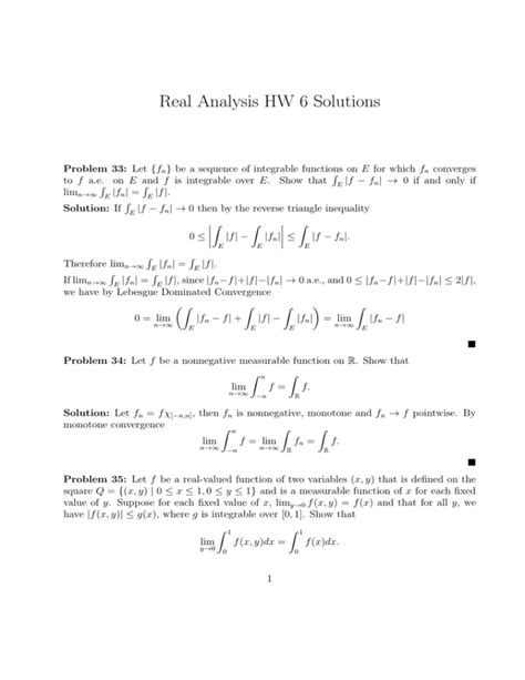 Real Analysis Homework Solutions