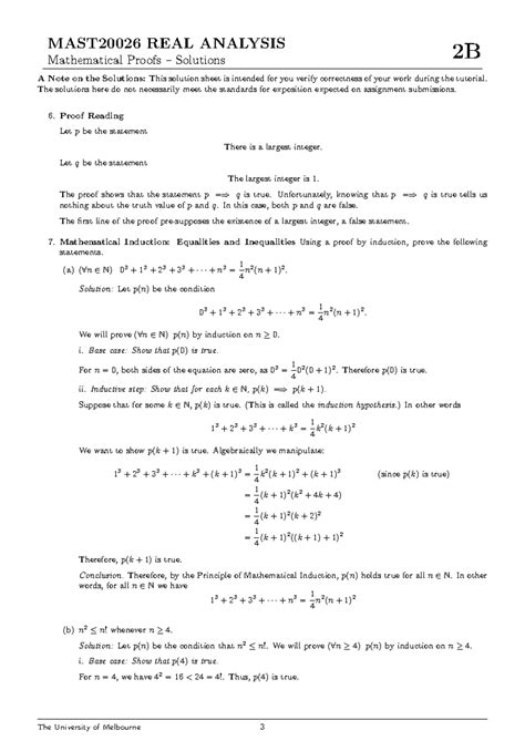 Real Analysis Proofs Solutions