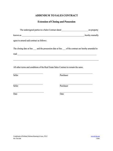 real estate contract extension addendum