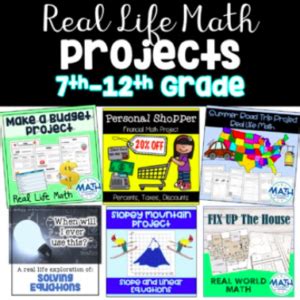 Real Life Math Projects For Middle School Math Crafts Middle School - Math Crafts Middle School