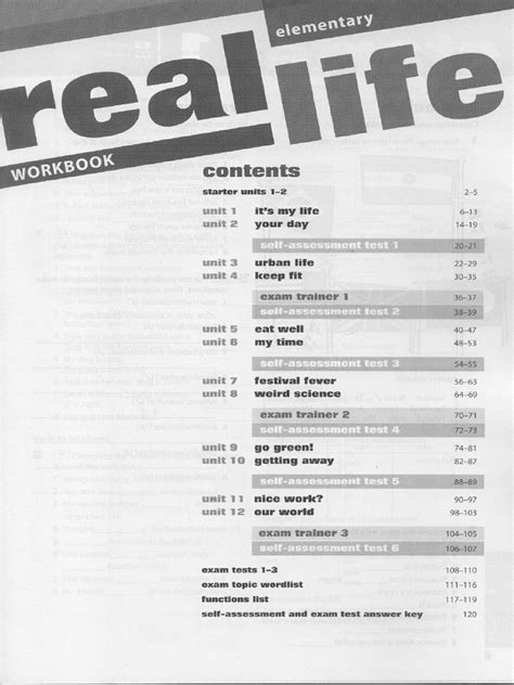 Read Online Real Life Elementary Workbook Key 