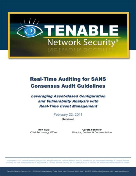 Download Real Time Auditing For Sans Consensus Audit Guidelines 
