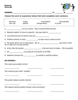 Realidades 1 Capitulo 8b Practice Workbook Answers