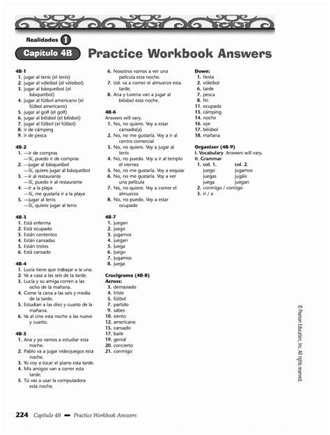 Read Online Realidades 2 Capitulo 4B 1 Practice Workbook Answers 