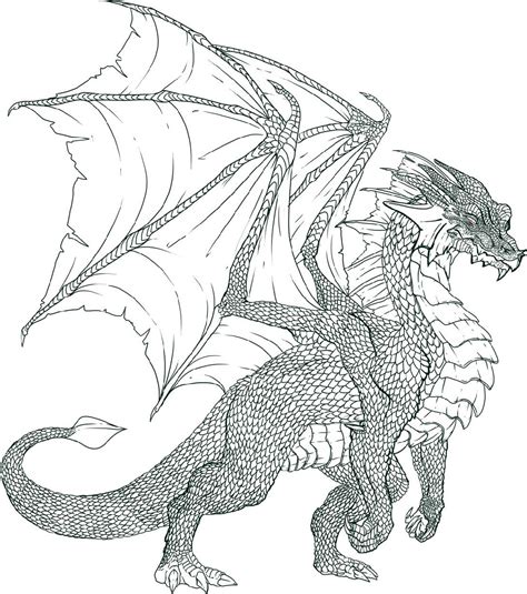 Realistic Printable Dragon Coloring Pages