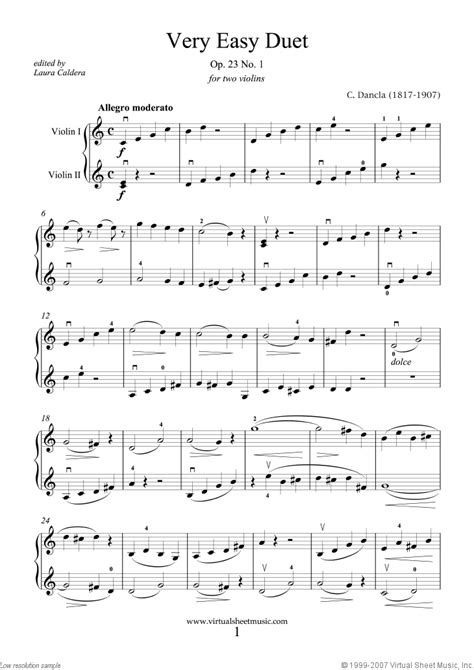 really easy violin duet