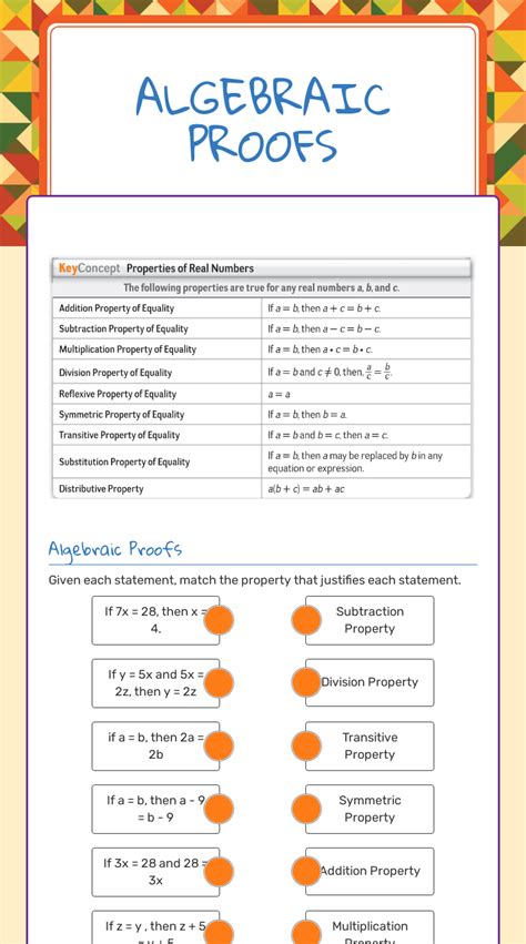 Reasoning And Proof Interactive Worksheet Live Worksheets Reasoning In Algebra And Geometry Worksheets - Reasoning In Algebra And Geometry Worksheets