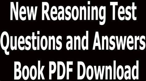 Download Reasoning Test Questions And Answers Pdf 