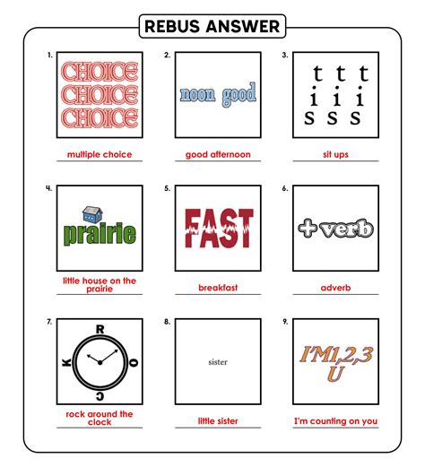 Rebus Worksheet 1 Puzzles To Print Rebus Puzzles To Print - Rebus Puzzles To Print