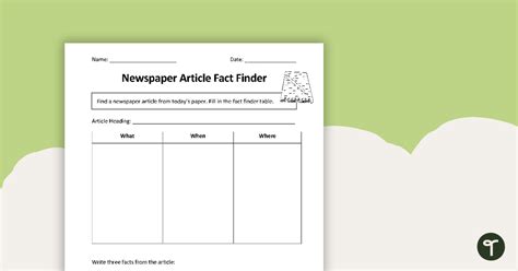 Recalling Facts Newspaper Worksheet Teach Starter Read And Recall Worksheet - Read And Recall Worksheet