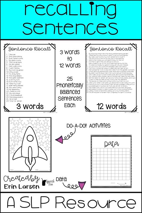 Recalling Sentences Worksheet   Amazing Dictation Sentences For First Grade Printable - Recalling Sentences Worksheet