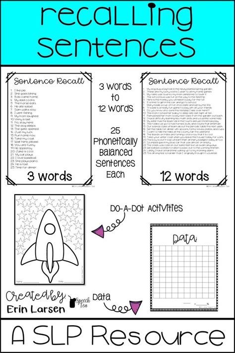 Recalling Sentences Worksheet   Catch Sentence Memory Technique Pennington Publishing Blog - Recalling Sentences Worksheet