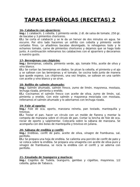 Recetas Tapas Scribd Com