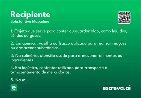 Recipiente Significado