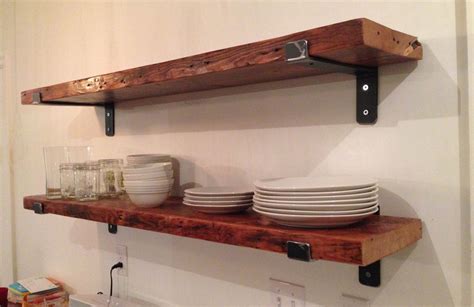 Reclaimed Wood Shelves With Brackets