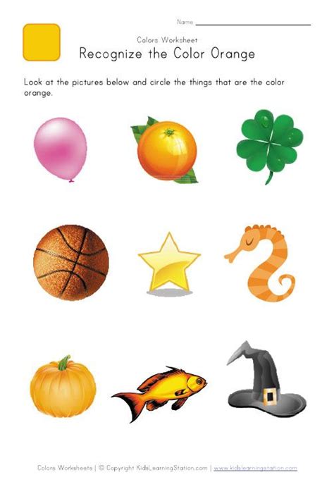 Recognize The Color Orange Colors Worksheet For Kids Halloween Color Orange Worksheet Preschool - Halloween Color Orange Worksheet Preschool