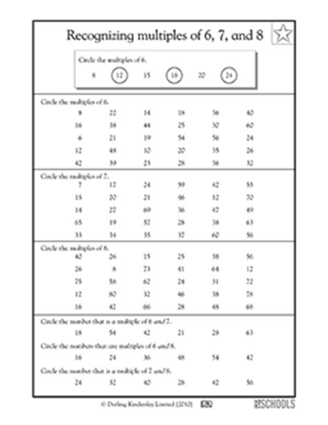Recognizing Multiples Of 6 7 And 8 Greatschools Multiples Of 7 Worksheet - Multiples Of 7 Worksheet