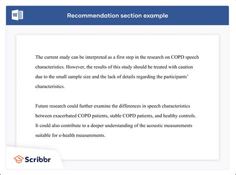 recommendation example in research paper