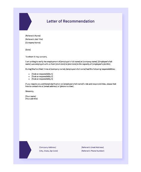 Recommendation Letter Sample For Tender