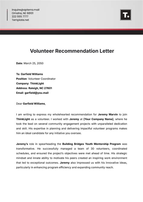Recommendation Letter Sample Volunteer Work From Ngo