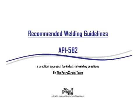 Recommended Welding Guidelines Api 58