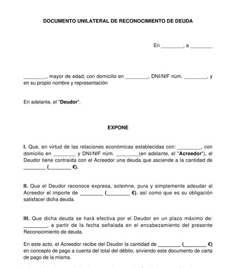 Reconocimiento De Deuda