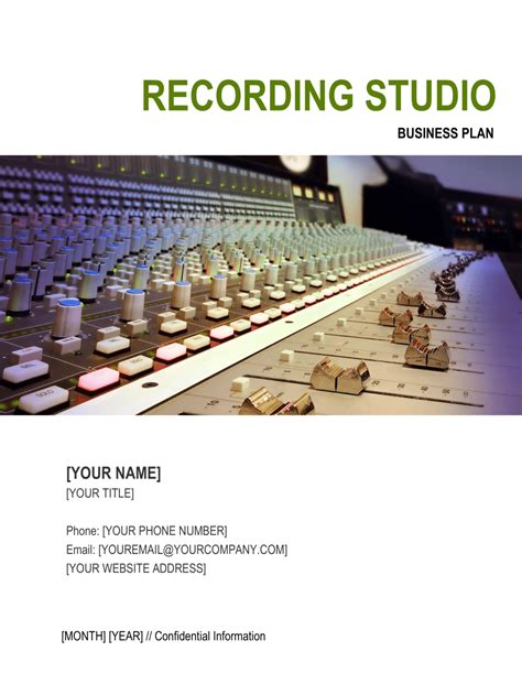 recording studio business plan