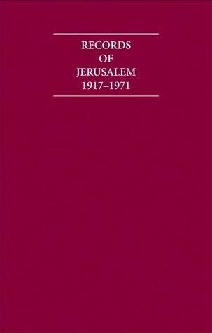 Read Records Of Jerusalem 1917 1971 9 Vols 1St Edition 