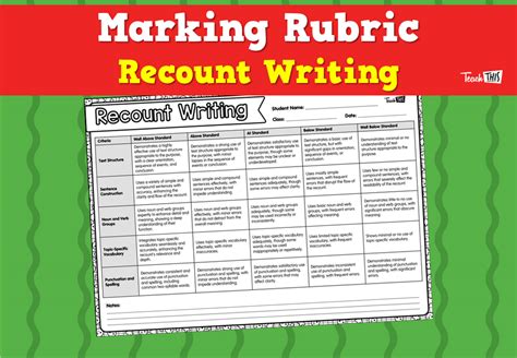 Recount Writing Marking Guide