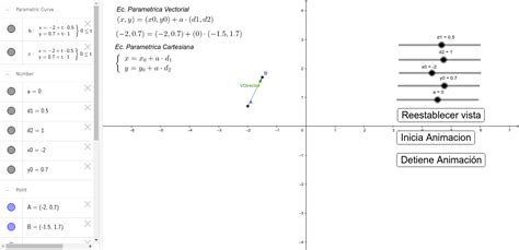 recta parametrica en geogebra