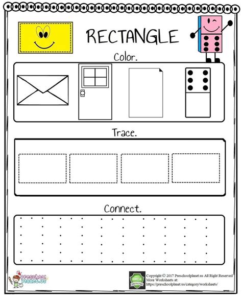Rectangle Worksheets Preschool Prek Kindergarten Printable Tpt Rectangle Worksheet For Preschool - Rectangle Worksheet For Preschool