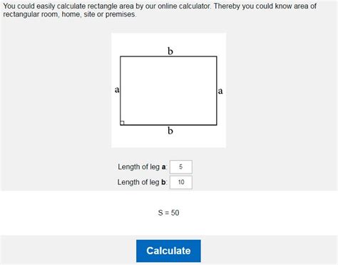 rectangular area calculator