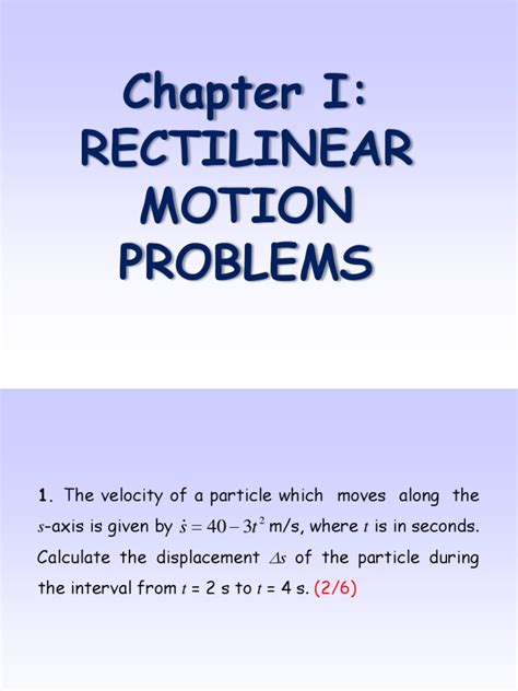 Download Rectilinear Motion Problems And Solutions File Type Pdf 