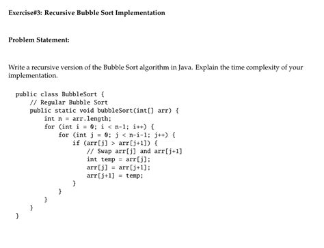 Recursive Bubble Sort