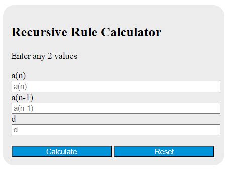 Recursive Function Calculator