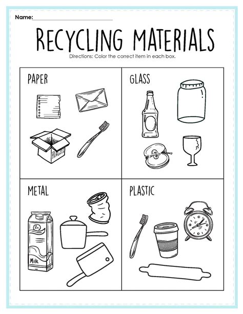 Recycle Worksheet Kindergarten Teaching Resources Tpt Kindergarten  Worksheet On Recycling - Kindergarten- Worksheet On Recycling