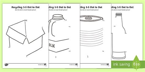 Recycling 1 5 Dot To Dot Worksheet Teacher Dot To Dot 1 5 - Dot To Dot 1 5