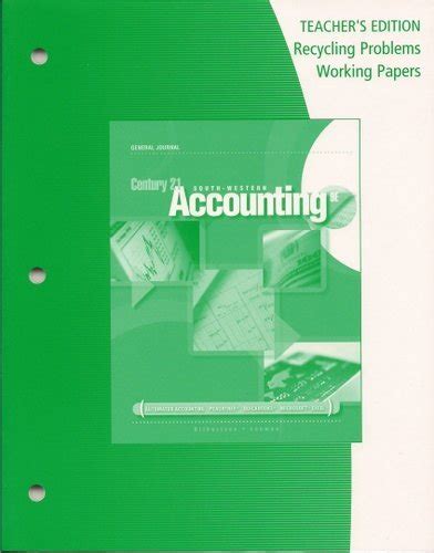 Recycling Problems Working Papers For Gilbertsonlehmans Century 21 Accounting Multicolumn Journal 9th