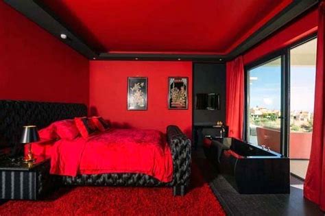 Red And Black Master Bedroom