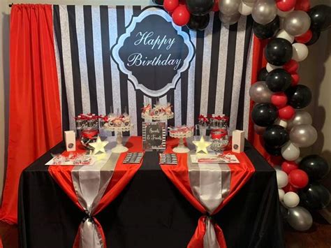 Red Black And Silver 40th Birthday Party Decorations