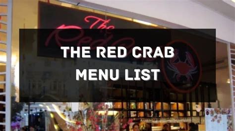 Red Crab Philippines Menu