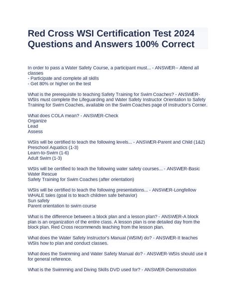 Red Cross Wsi Update Test Answers