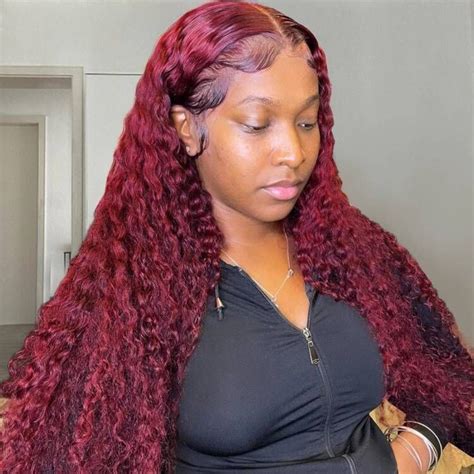 red deep wave wig