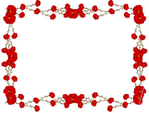 Red Flowers Borders